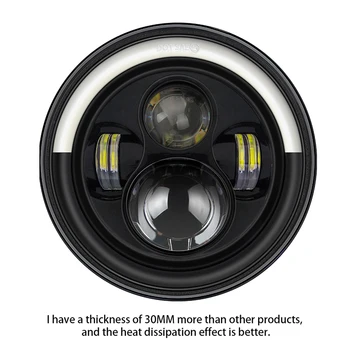 

Motorcycle Black/Chrome 7 Inch Led Headlamp For Softail Slim for Fat Boy 7" Inch H4 LED Moto Headlight