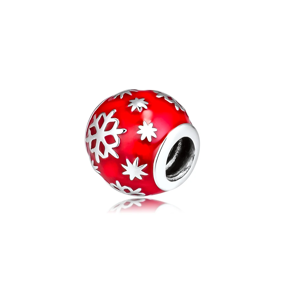 

Амулеты подходят для ожерелья браслеты Wintry Delight бусы с красной эмалью 100% Стерлинговое Серебро 925 пробы ювелирные изделия Бесплатная доставка