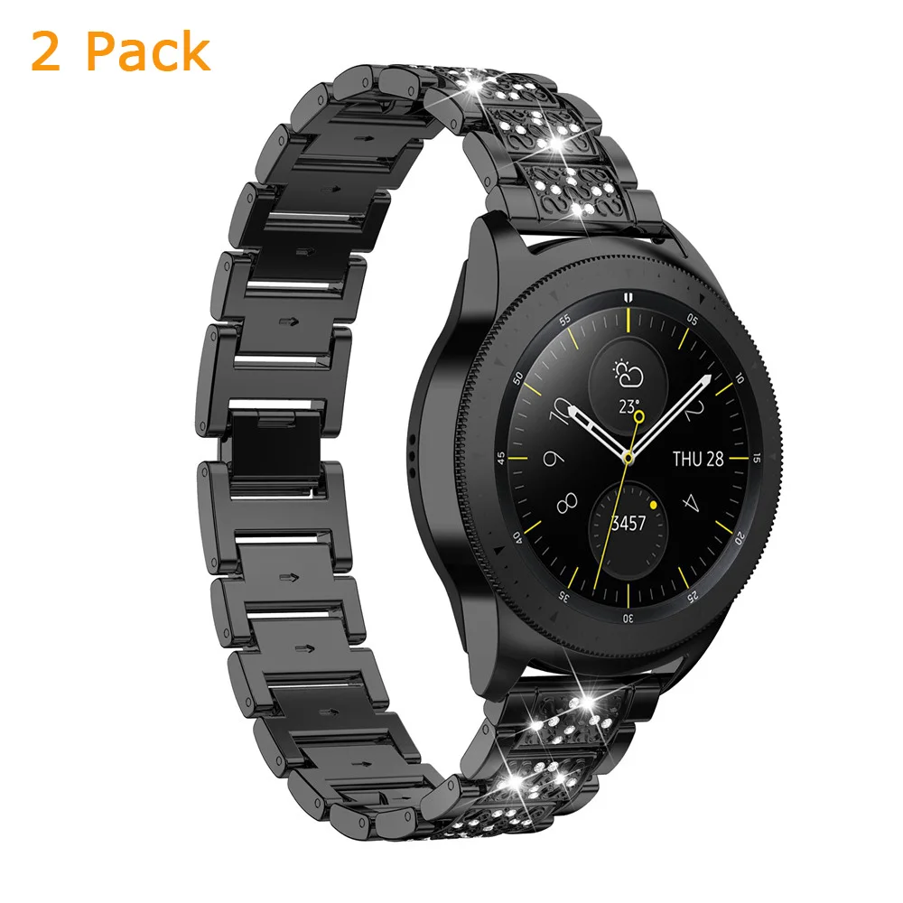 Black2 Rhinesone браслет из нержавеющей стали для samsung Galaxy Watch 42 мм ремешок металлический браслет ремешок для samsung Active/gear S2 20 мм - Цвет ремешка: Black2
