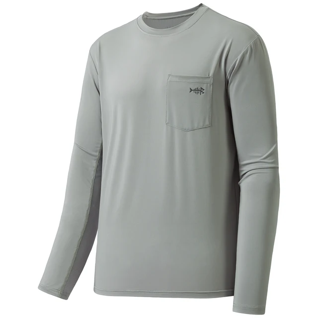Maglia Tecnica Anti UV Camicia Uomo Maniche Lunghe UPF 50 - Pesca Escursionismo Outdoor Tessuto Traspirante Attività Esterne