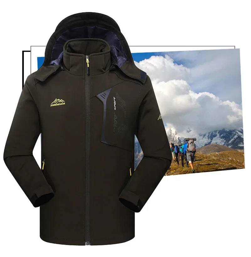 Северная зимняя куртка мужская ветрозащитный, для открытого спорта туристическая куртка дышащие больших размеров лицо парка с капюшоном одежда