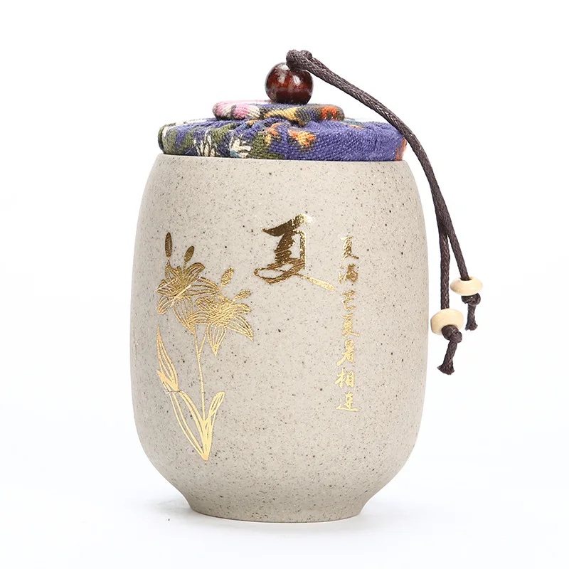 Новые стильные керамические контейнеры для чая влагостойкие запечатанные банки кунг-фу чайный сервиз аксессуары для путешествий удобство хранение чая бак WSHYUFEI - Цвет: 6.8x9cm