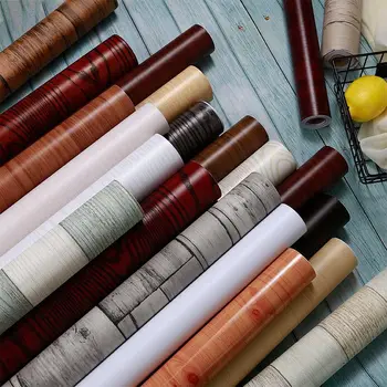 

Waterproof self-adhesive wallpaper door stickers old furniture wardrobe sub-desk renovation imitation wood stickers