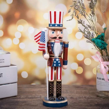 

2020 Christmas Gifts Wooden Nutcracker Soldier Wood Doll Crafts Handmade Wood Desk Ornaments Office Home Decoration Accessories