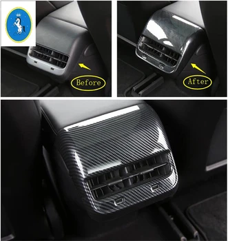 

Yimaautotrims Rear Armrest Box Air Conditioning AC Vent Outlet Cover Trim Fit For Tesla Model 3 2018 - 2020 ABS Auto Accessory