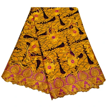 

2019 Newest African Fabric Embroidery Lace For Dress Africa Ankara Clothes Material
