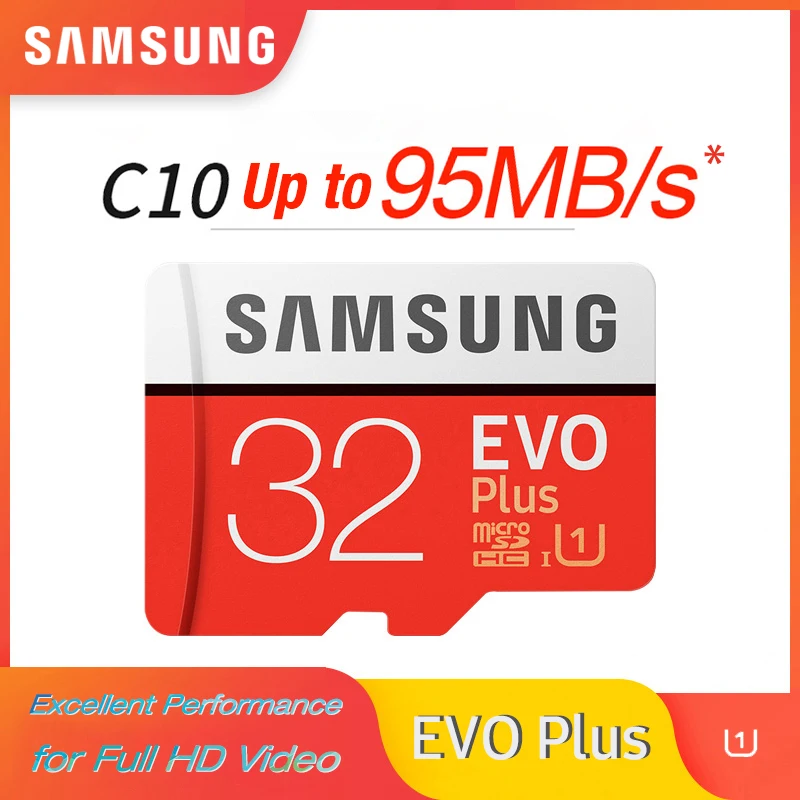 Карта Microsd SAMSUNG(256G 128 Гб 64 Гб до 95 МБ/с. U3 Class10 32 Гб U1 microSDXC/SDHC карты памяти EVO Plus Micro SD карта, карта памяти Micro SD TF флэш-памяти