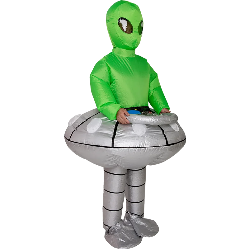 Новое поступление, зеленые надувные костюмы UFO Alien, костюмы для косплея на Хэллоуин, рождественские вечерние костюмы для косплея, маскарадный костюм Monster Mascot ET Disfraz