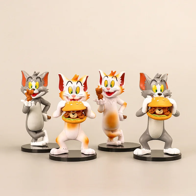 

4 types of cat and mouse figures, cartoon toys, figurines and cake decorations home decoration accessories for living room