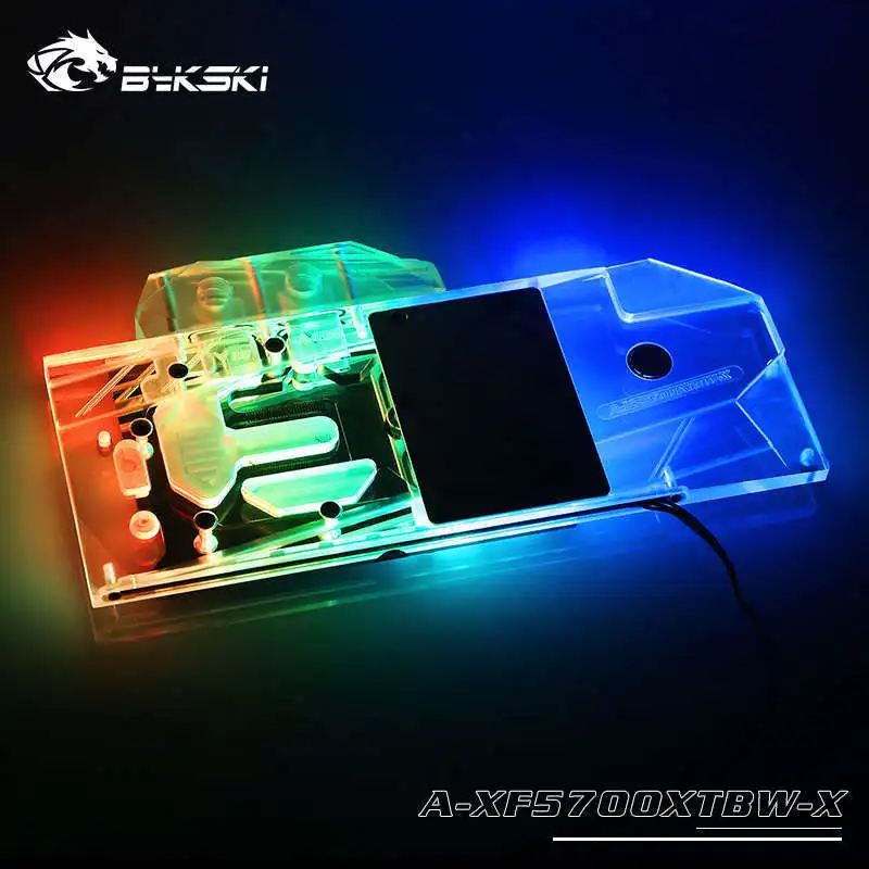 Best Price BYKSKI Water Block use for XFX Radeon RX 5700 DD Ultra, 8GB GDDR6,HDMI,3x DP Support A-RGB/RGB Full Cover Copper Radiator Block
