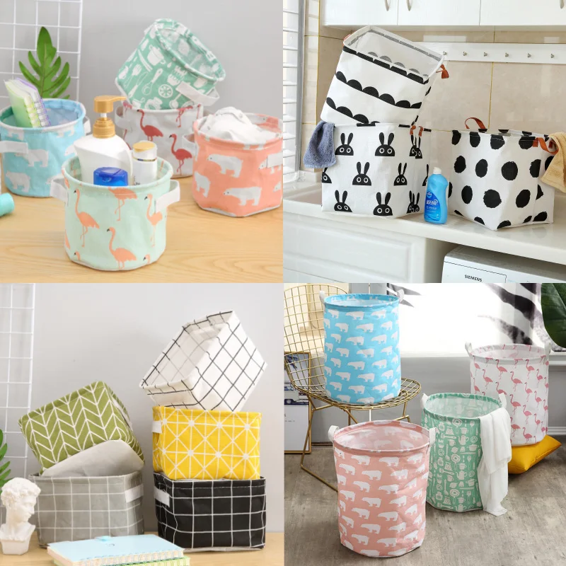 

Folding Laundry Basket Collapsible Clothes Toy Storage Box Laundry Basket with Handle Sundries Underwear Cosmetic Book Organizer