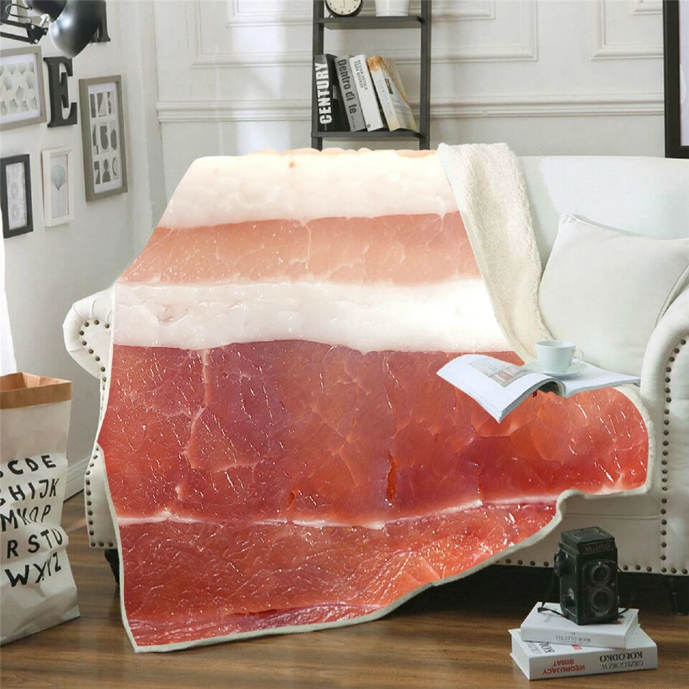 

Modern Funny Throw Blanket Pork 3D Printed Plush For Sofa Velvet Sherpa Fleece Blanket Microfiber Warm Couch Cover Bedspread