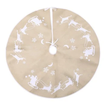 

Christmas Tree Skirt Deer Cart Christmas Tree Bottom Decoration Short Velvet Tree Skirt Christmas Tree Skirt