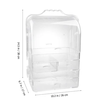 

Acrylic Household Three-layer Storage Cabinet Desktop Drawer Closet Multifunction Dustproof Cosmetic Jewelry Organizer Handle