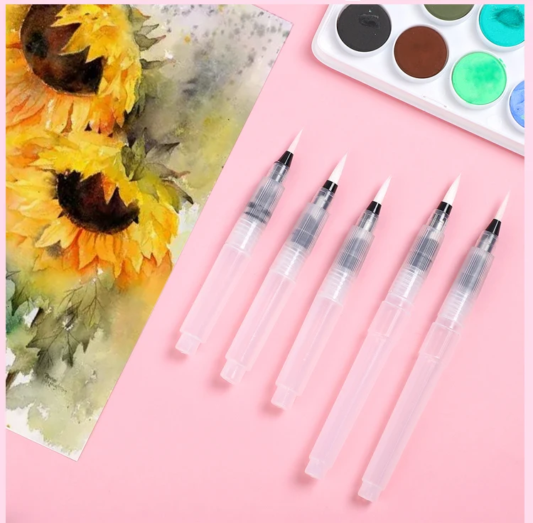 JIANWU 3pcs or 6pcs/set Simple painting scriptliner water pen Painting in water colours brush pen set art supplies Drawing tool