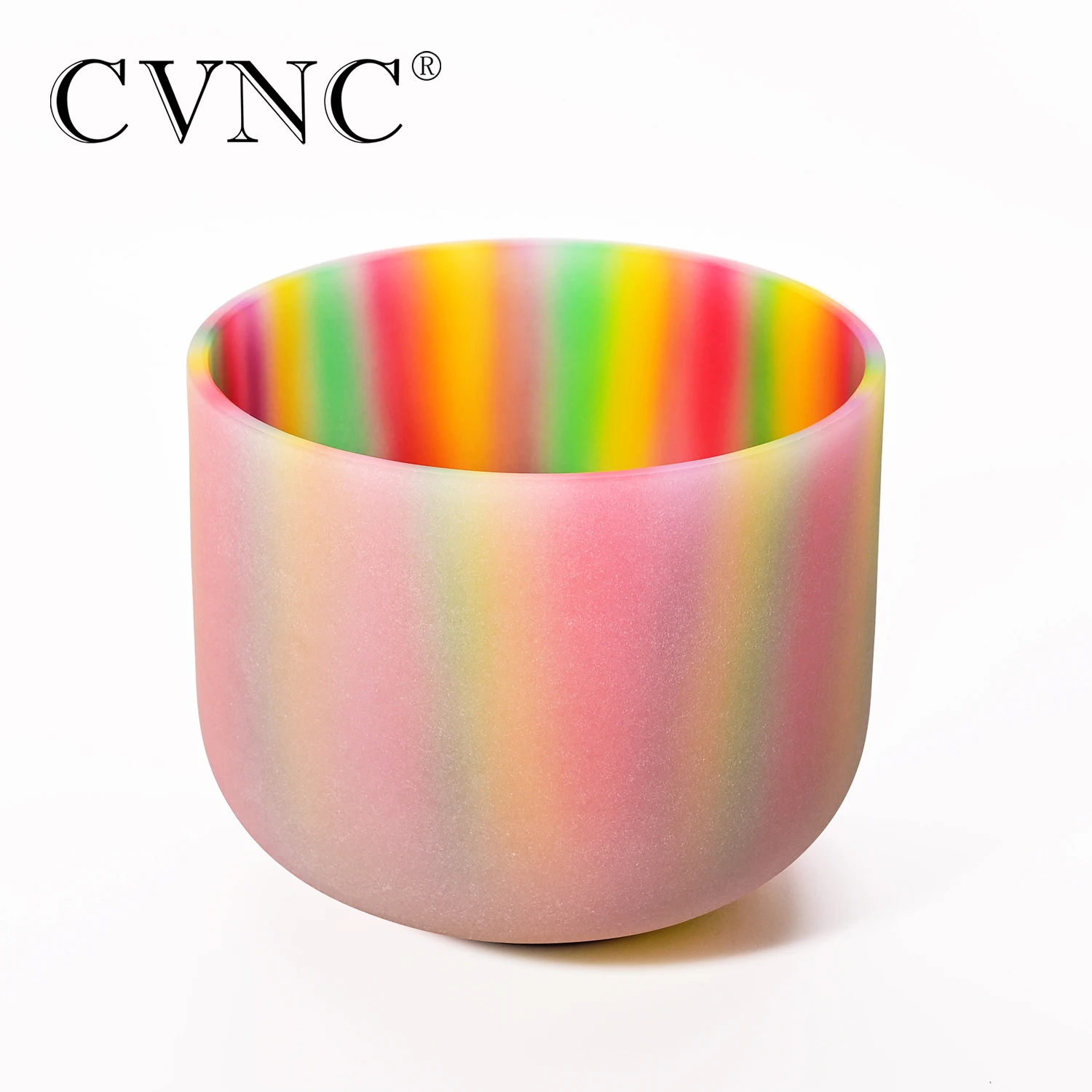 

CVNC 8 Inch C/D/E/F/G/A/B Chakra Rainbow Color Quartz Crystal Singing Bowl for Sound Healing Meditation with Free Mallet