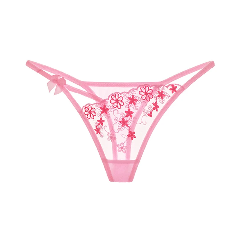 Women Hot Panties Woman Briefs Translucent Persprctive Underwear Floral Panty Mutandine Sexy Tanga Femme Female Knickers A20
