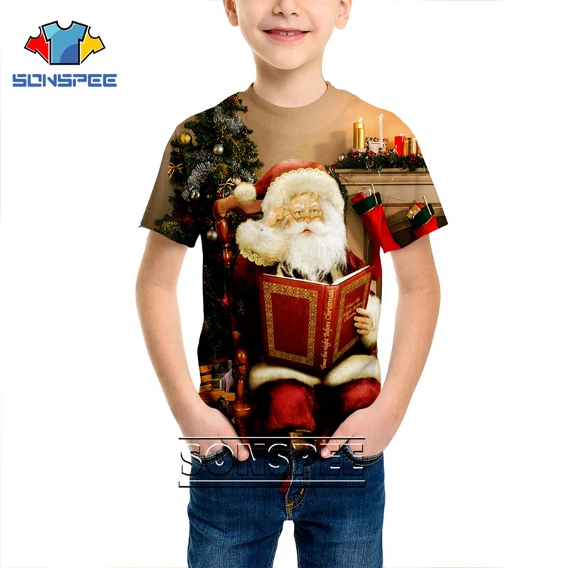 Fashion T-shirt 3D print Christmas Shirts Men Women Anime Child Streetwear Santa Claus T shirt Harajuku Kids Tshirt Xmas Clothes