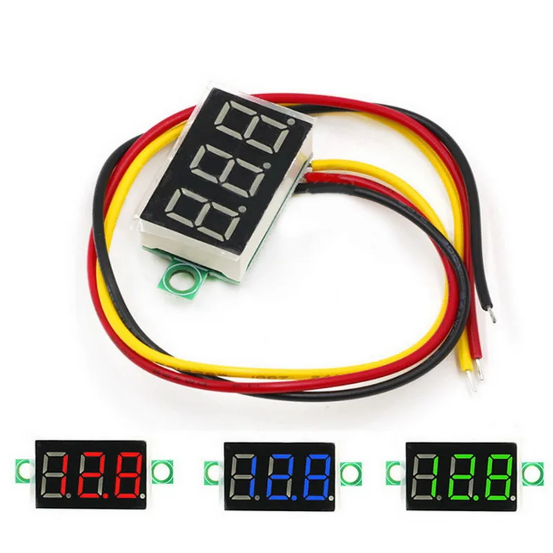 

Three-Wire Mini Digital Voltmeter Voltage Meter Gauge with Reverse Polarity Protection Digital Voltage Tester DC 0-100V