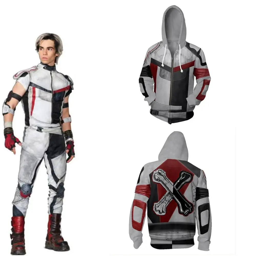 

Descendants 3 Carlos Hoodies Sweatshirts Cosplay Costumes men women Descendants Carlos 3D Printing zipper Hoodie Jacket sweater