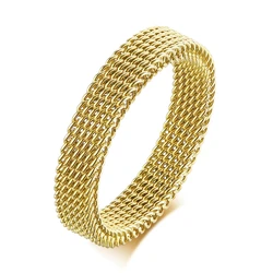 Unisex Contemporary Stainless Steel Mesh Band Ring - 8 (4mm women)