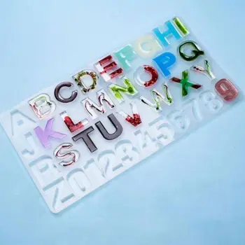 

1 Set Crystal Epoxy Resin Mold Letters Number Pendants Casting Silicone Mould N0HE