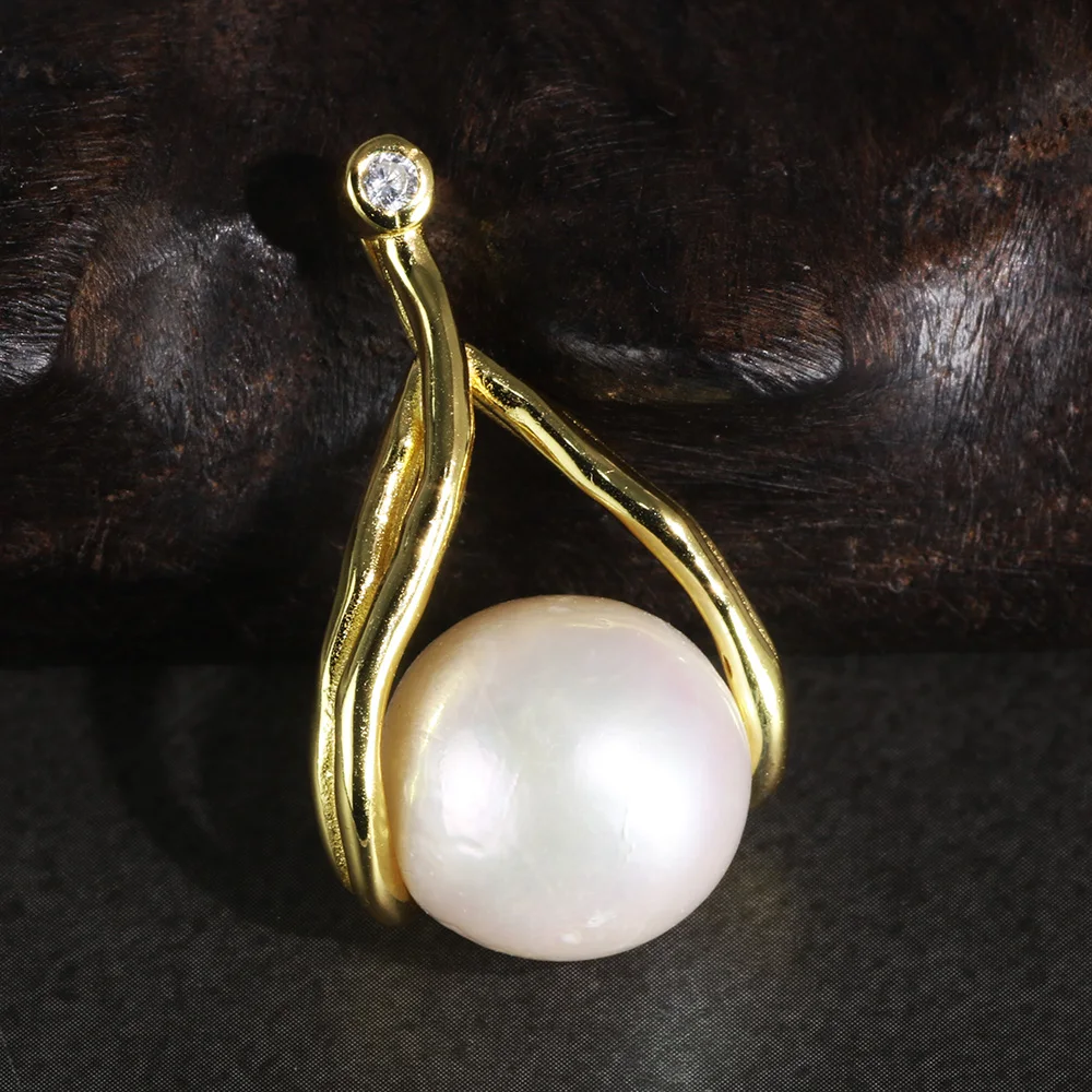 Натуральный пресноводный жемчуг Lucky кулон простой дизайн Настоящее серебро 925