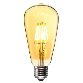 

E27 ST64 6W Golden Cover Dimmable Edison Retro Vintage Filament COB LED Bulb Light Lamp AC110/220V