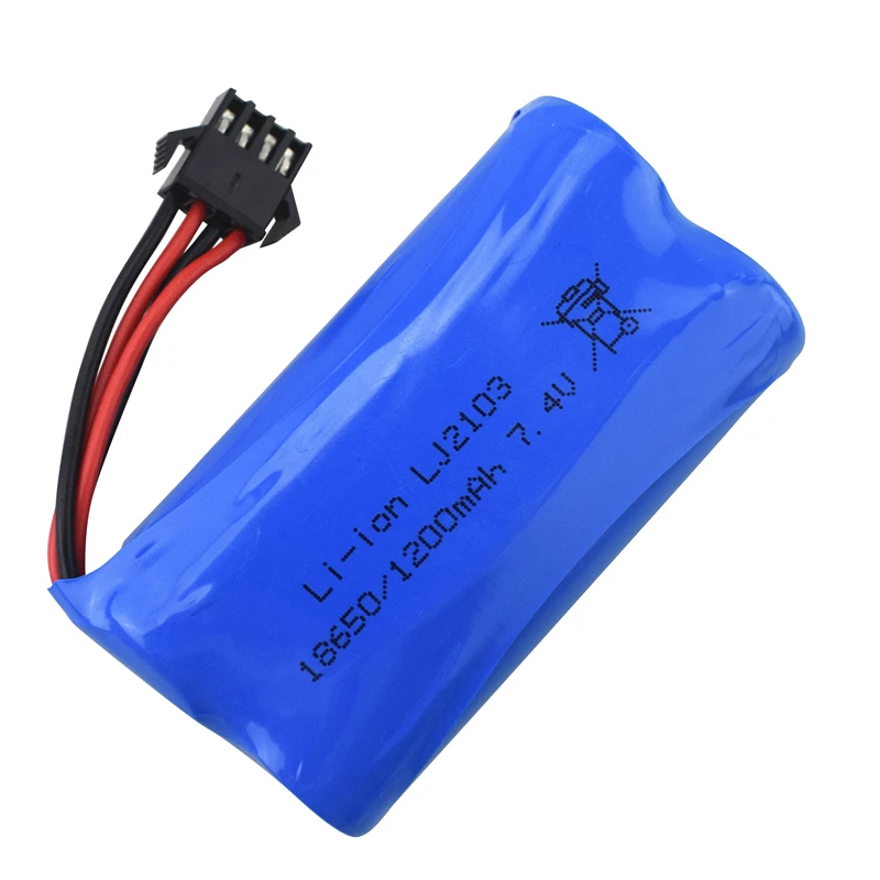 7.4V 1200mAh Lithium Battery For EC08 Wireless RC Boat, Ship Model, Car  Model Spare High-Rate Lithium Battery