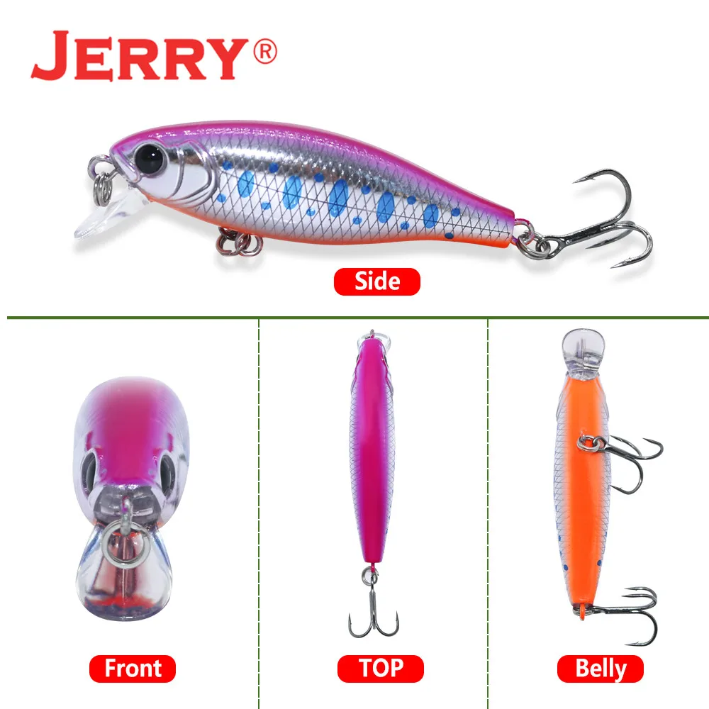 Jerry Elegance Slow Sinking Wobble Minnow Hard Baits Ultralight Saltwater Plug Lures 4cm 5cm UV Coating Fishing Tackle