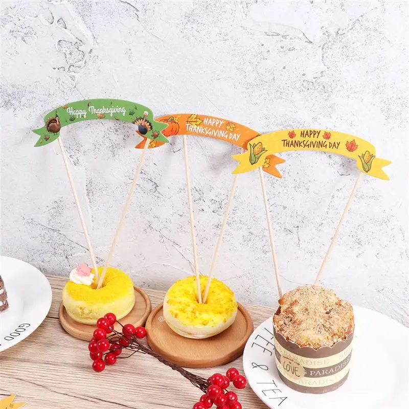 6 Pcs Thanksgiving Puncak Kue Happy Thanksgiving Turki Cupcake Buah Masukkan Daun Maple Cupcake Pilihan Perlengkapan Pesta Perlengkapan Dekorasi Cake Aliexpress