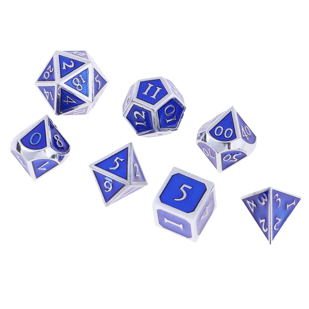 Board Gaming Dices Set of 7 Dice Poly Polyhedral Dice D4 D6 D8 D10 D12 D20 for Role Cup Player 