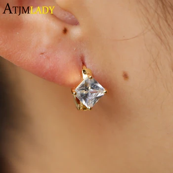 

New Limited Hoop Earrings Aretes 925 Sterling Hoop Earring Color Paved Cz Charm For Women Wedding Gift Dainty Elegant Aaa