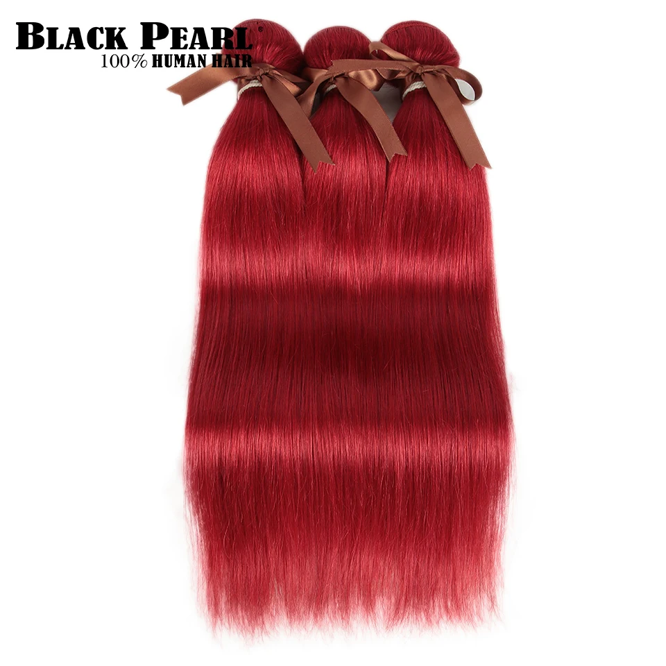 Черные перламутровые бразильские Прямые вплетаемые волосы, 1 пряди, человеческие волосы для наращивания от продавцов 8 до 28 дюймов, Remy Красные человеческие пряди