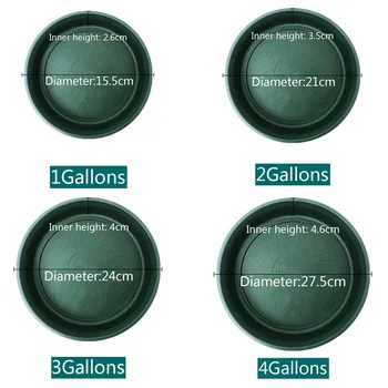 

1-4 Gallon Plastic Resin Control Root Flower Pot with Draining Hole Nursery Pots Seed Tray Set Garden Plant Germination Grow Box