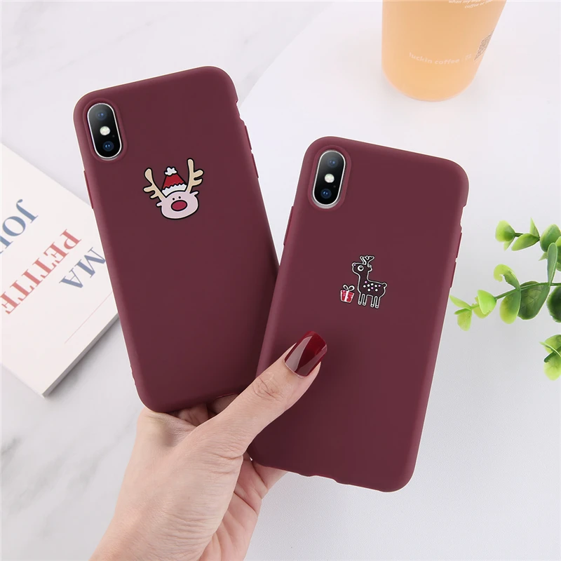 

Ottwn Fashion Elk Pattern Phone Case For iPhone X XR XS 7 6 6S 8 Plus Max Chic Soft Silicone Phone Back Cases Cover Shells