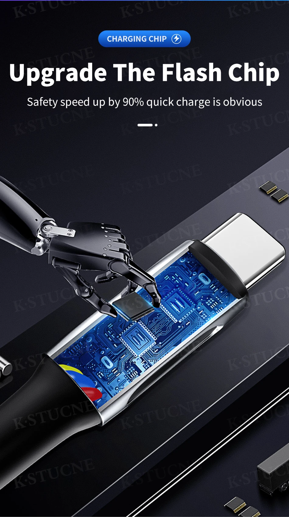 Кабель usb type-C для samsung S9 S10 huawei P20 P30 Pro, кабель для быстрой зарядки и передачи данных type-C 5A Supercharge USB C, кабель для быстрой зарядки
