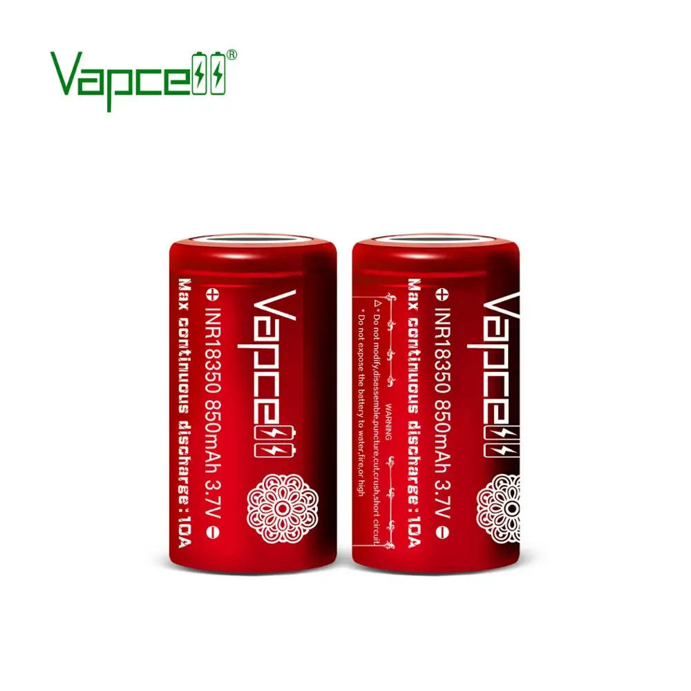 HKJ тест Vapcell красный INR18350 850mAh Высокий сток 18350 10A 3,7 V для фонарика/электроинструментов литий-ионная батарея