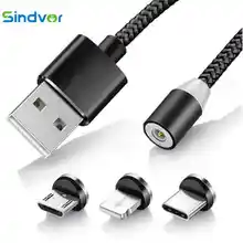 2 м usb type C 3 в 1 кабель Магнитный кабель для iPhone samsung Xiaomi кабель Магнит Micro usb зарядное устройство провод для зарядки телефона шнур