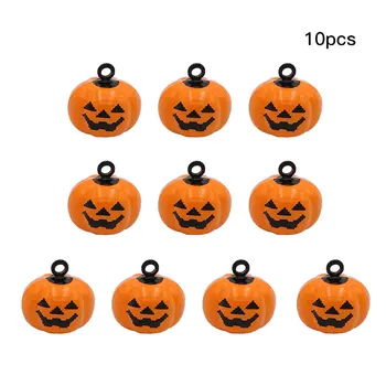 

10pcs Pumpkin Bells Kit Pet Dog Kitten Collar Charm Bells Pendants Crafts Handmade Necklace Supplies Home Party Halloween Decor