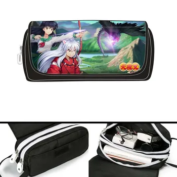 

Makeup Bags Kids Anime Inuyasha Pattern Boys Girls Pencil Cases Cartoon Stationery Bags for Students Teens