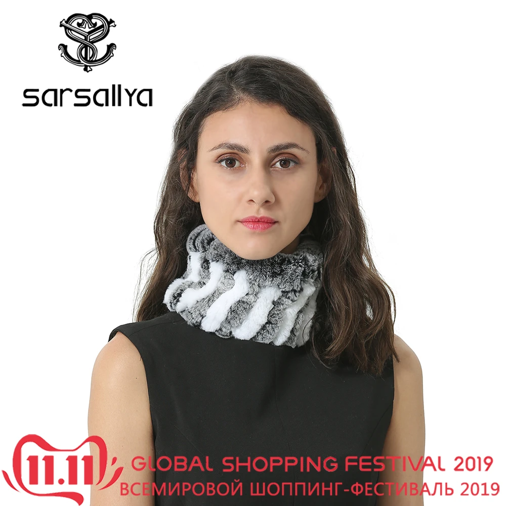 

Winter Ring Scarf Women Real Fur Ring Scarfs Warm Fashion Neckerchiefs For Women Knitted Female Collor Loop Scarf Rabbit 2019