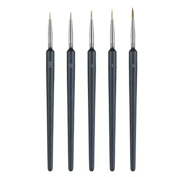 

5pcs Professional Wolf Fine Tip Detail Art Paint Brush Set Fine Detailing Painting Drawing (000+00+0+1+3)