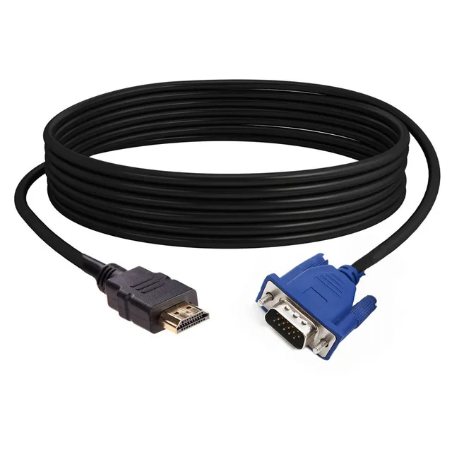 $0.89 1.8 M HDMI Cable HDMI To VGA 1080P HD With Audio Adapter Cable HDMI TO VGA Cable Shockproof Braided Data Cable