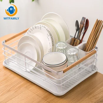 

Single Layer Dish Drain Rack Kitchen Stainless Steel Plate Knife Fork Cutlery Organizer Storage Sink Drying Racks Plate Holder