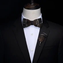 Новинка,, мужская одежда с перьями для мужчин и женщин, британский модный высококачественный комплект с галстуком-бабочкой, деловой экспорт, свадебная брошь для банкета