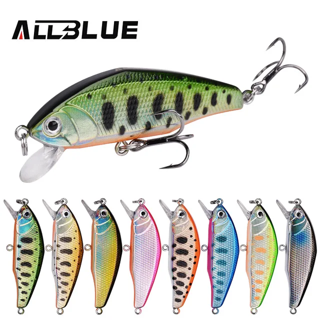 US $3.39 ALLBLUE EDGE 64S Heavy Sinking Minnow Flat Fishing Lure 64mm/7g Trout Crank Artificial Hard Bait Cr