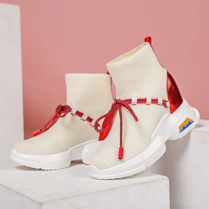 

Fashion Simple Woman Casual lace-up Platform Shoes Hidden Heel Height Increasing Shoes Flats Autumn Wedges Canvas Shoes B21-03