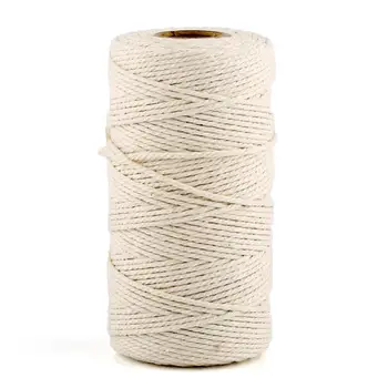 

100M Natural Handmade Cotton Piping Cord Cotton Thread Ball for Draw String Craft Macrame Artisan String DIY Yarn Rope