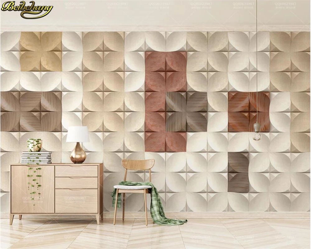 

beibehang Custom wall paper mural 3d three-dimensional mosaic mosaic square nordic geometric background wall 3d wallpaper
